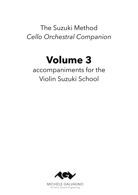 Suzuki Violin School - Volume 3 - Orchestral Cello Companion (arr. Michele Galvagno)