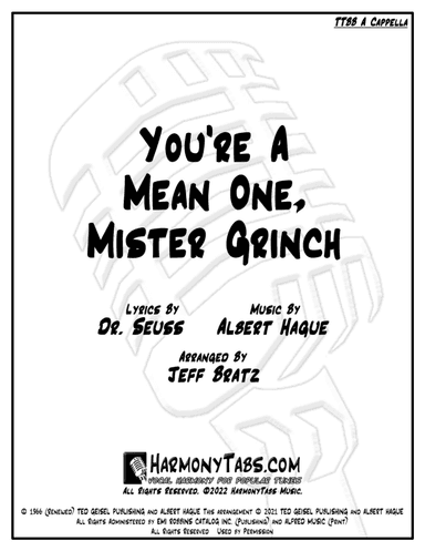 You're A Mean One, Mr. Grinch (arr. Jeff Bratz)