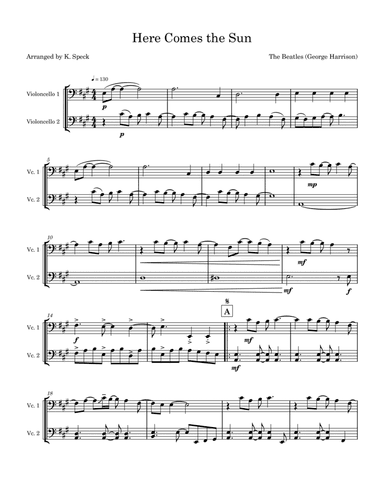 Here Comes The Sun (arr. K. Speck)