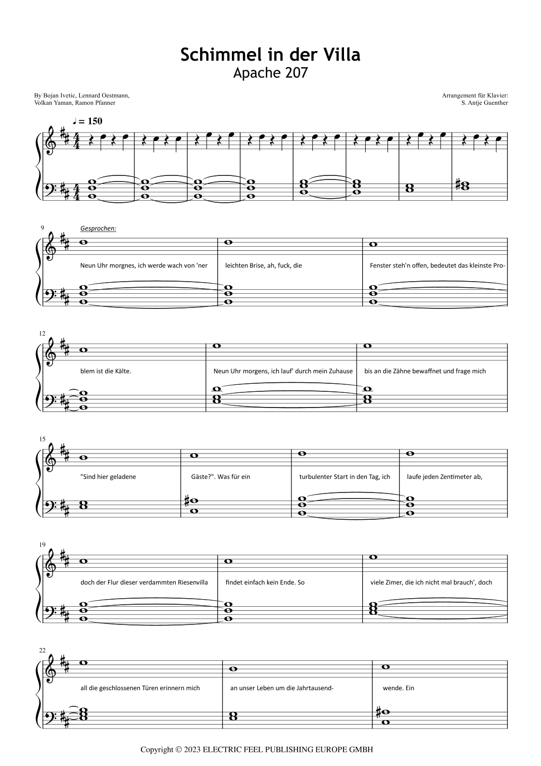 Schimmel In Der Villa (arr. Antje Günther)