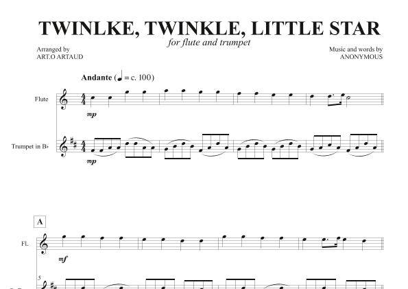 Twinkle Twinkle Little Star (arr. Art.o Artaud)