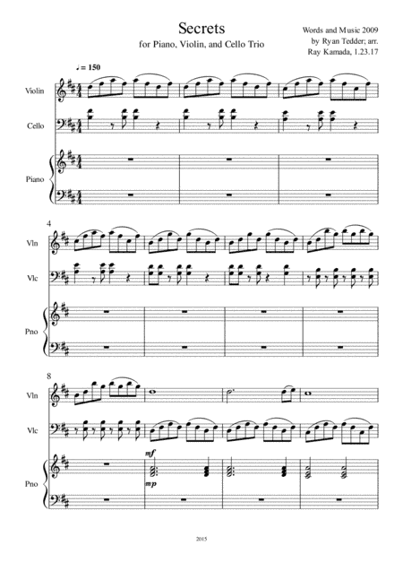 Secrets (arr. Ray Kamada)