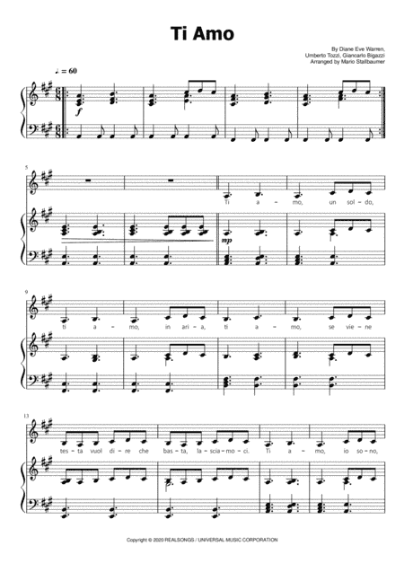 Ti Amo (arr. Mario Stallbaumer)