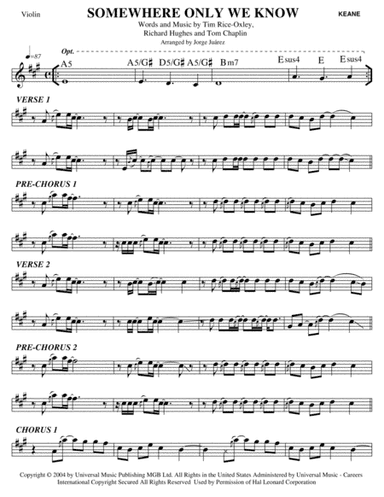 Somewhere Only We Know (arr. Jorge Juárez)