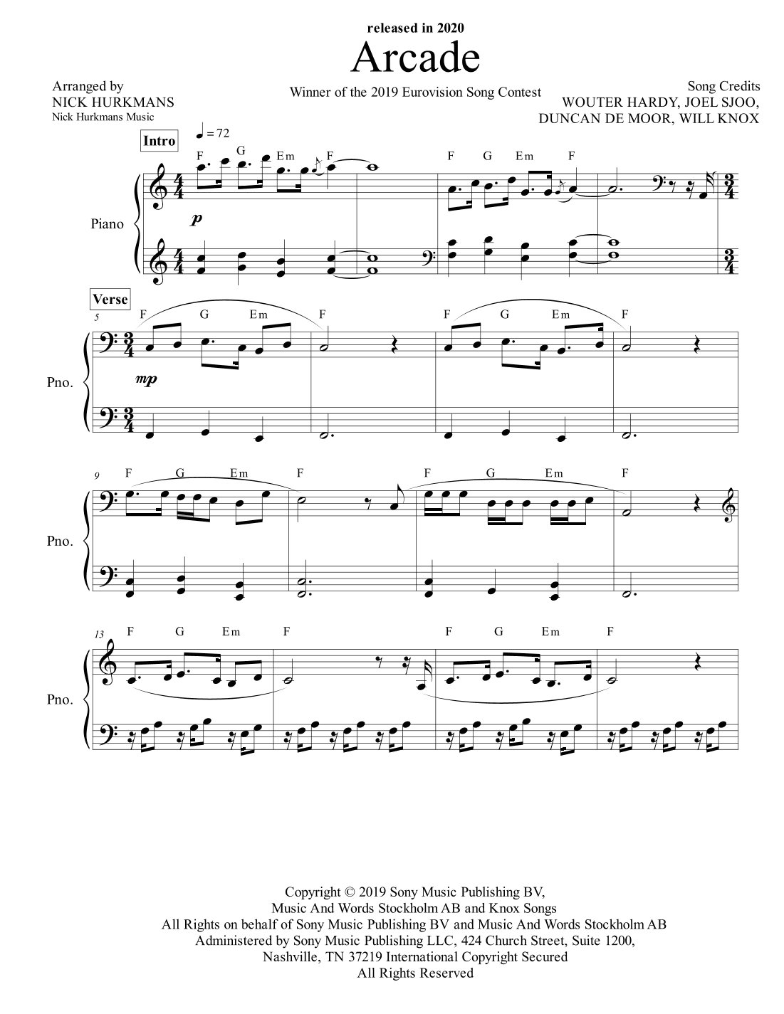 Arcade (arr. Nick Hurkmans)