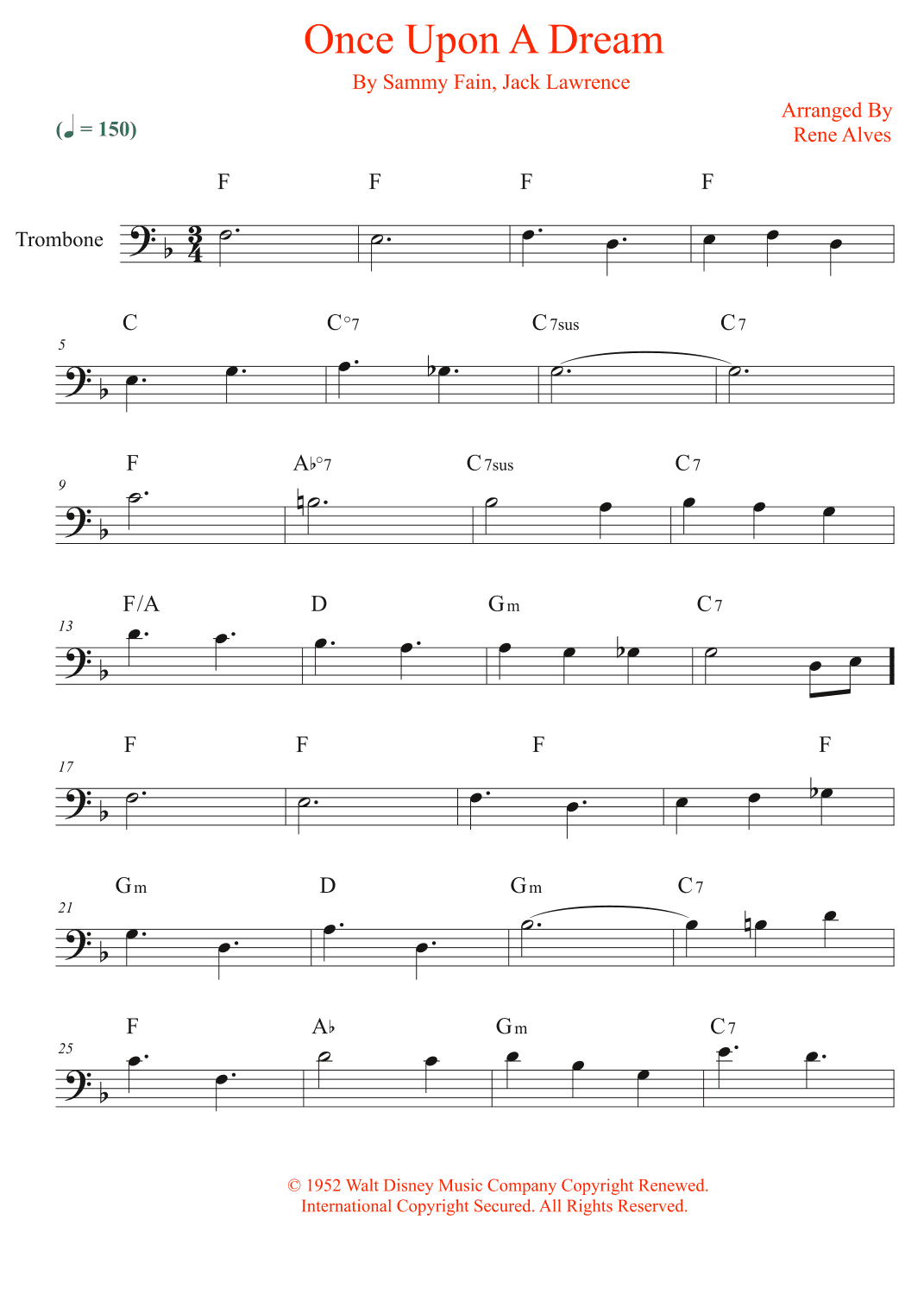 Once Upon A Dream (arr. Rene Alves)