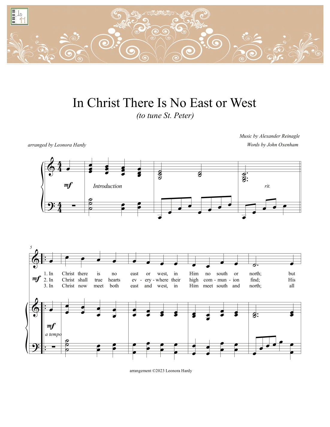 In Christ There Is No East or West (arr. Leonora Hardy)