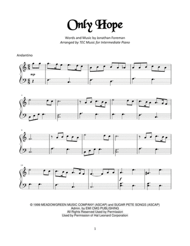 Only Hope (arr. TEC Music)