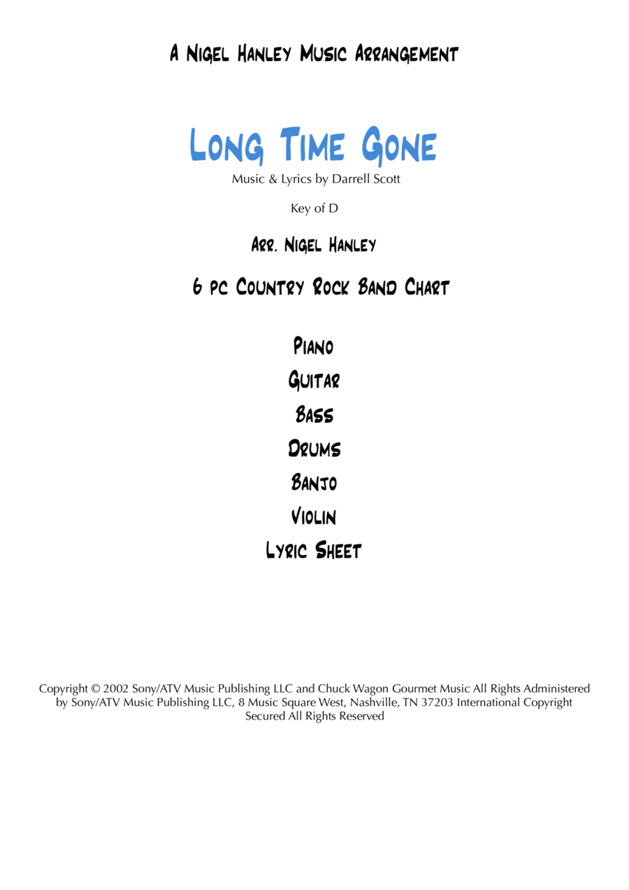 Long Time Gone (arr. Nigel Hanley)