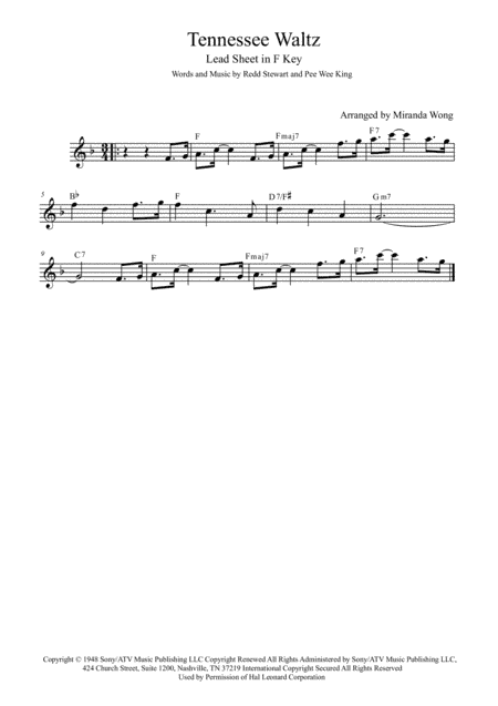Tennessee Waltz (arr. Miranda Wong)