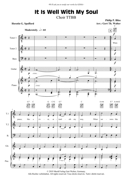 It Is Well With My Soul (arr. Gert Th. Walter)