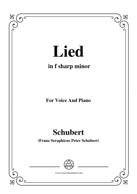 Schubert-Lied(Mutter geht durch ihre Kammern),D.373,in f sharp minor,for Voice&Piano (arr. MSM)