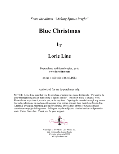 Blue Christmas (arr. Lorie Line)