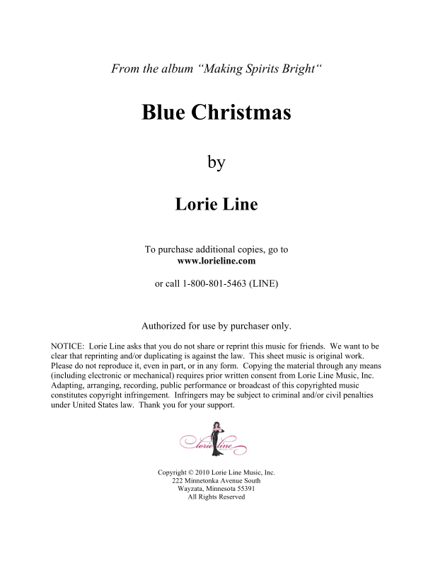 Blue Christmas (arr. Lorie Line)