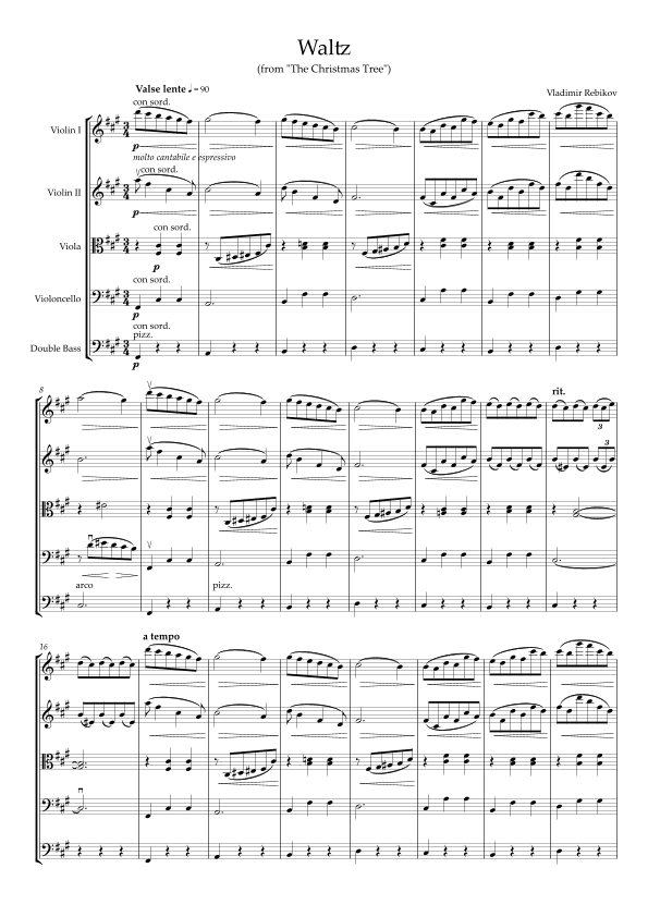 Waltz (from "The Christmas Tree") (arr. Y.A.)