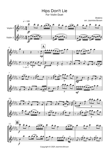 Hips Don't Lie (arr. Jasmine Brown)
