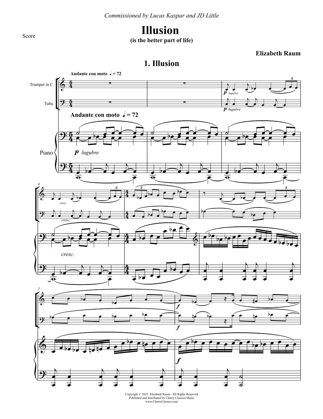 Illusion for Trumpet, Tuba and Piano