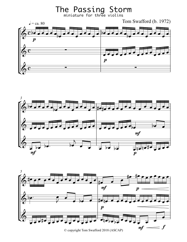 The Passing Storm - miniature for three violins