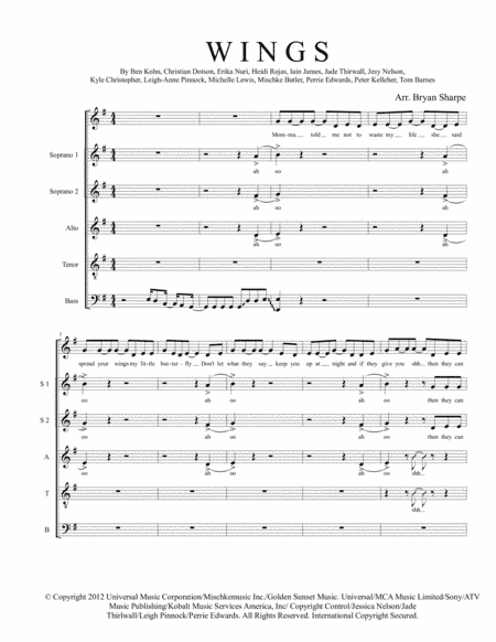 Wings (arr. Bryan Sharpe)