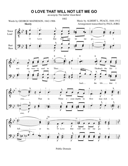 O Love, That Will Not Let Me Go (arr. Paul A. Jorg)