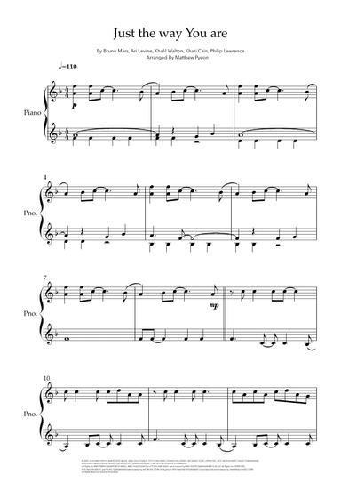 Just The Way You Are (arr. Matthew pyeon)