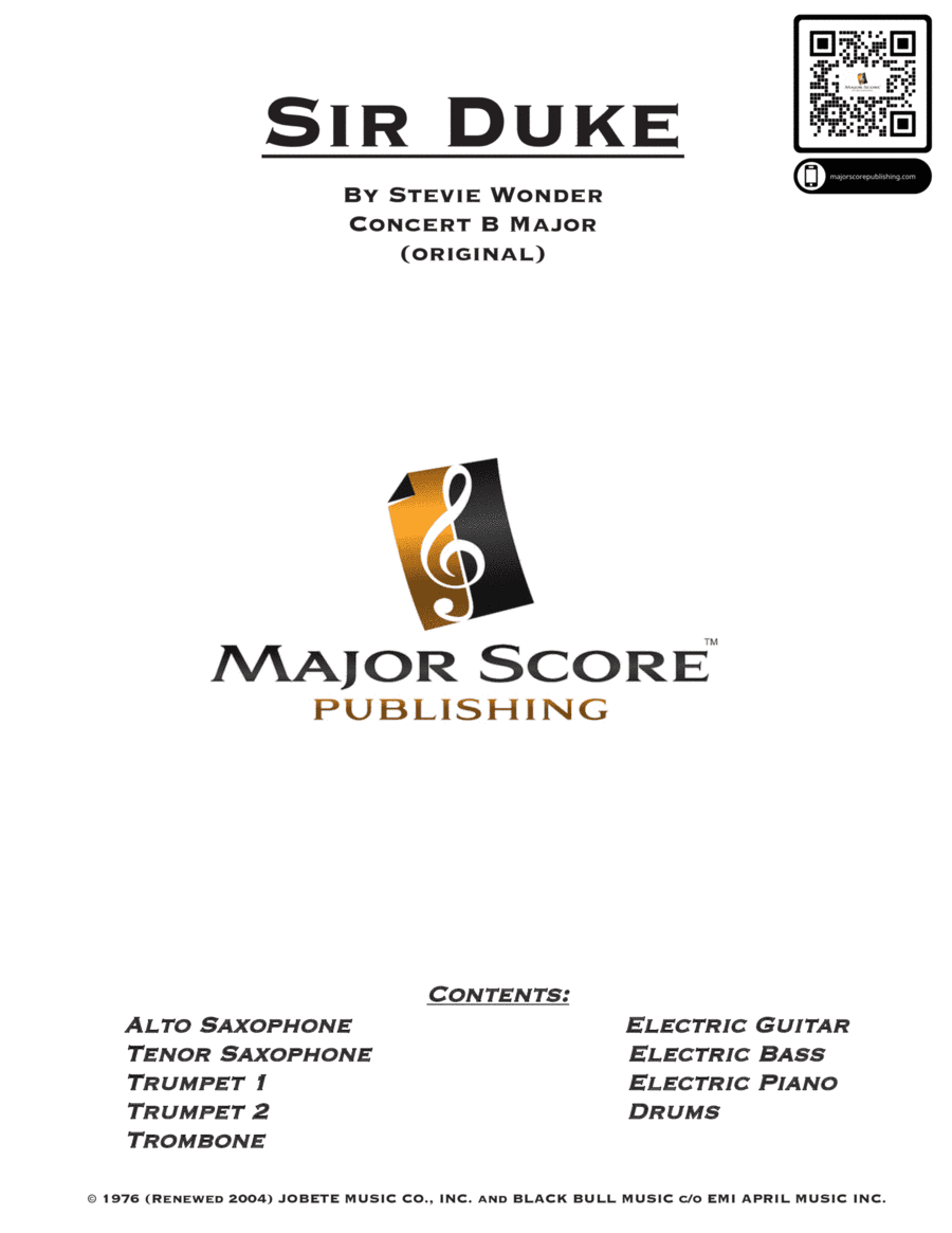 Sir Duke (arr. MAJOR SCORE PUBLISHING TM.)