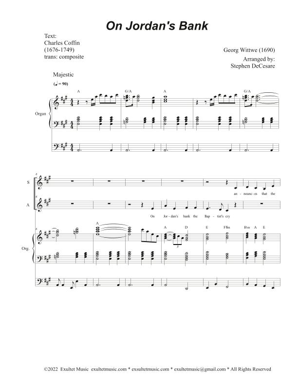 On Jordan's Bank (Duet for Soprano and Alto solo) (arr. Stephen DeCesare)