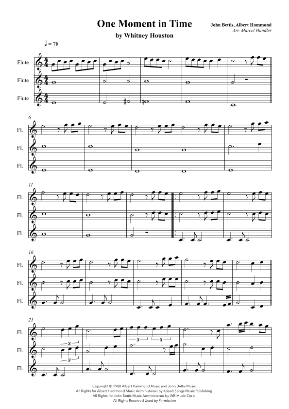 One Moment In Time (arr. Marcel Handler)