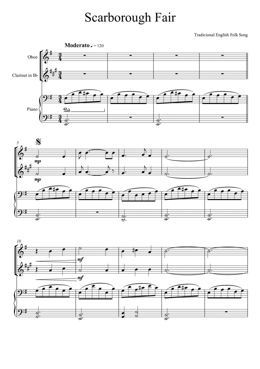 Scarborough Fair - Traditional English Folk Song (Oboe and Clarinet Duet) (arr. André Laitano)