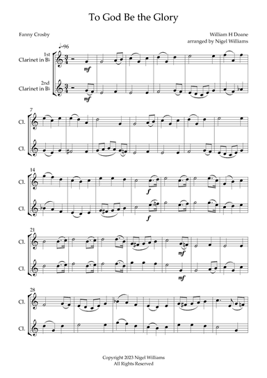 To God Be the Glory (arr. Nigel Williams)