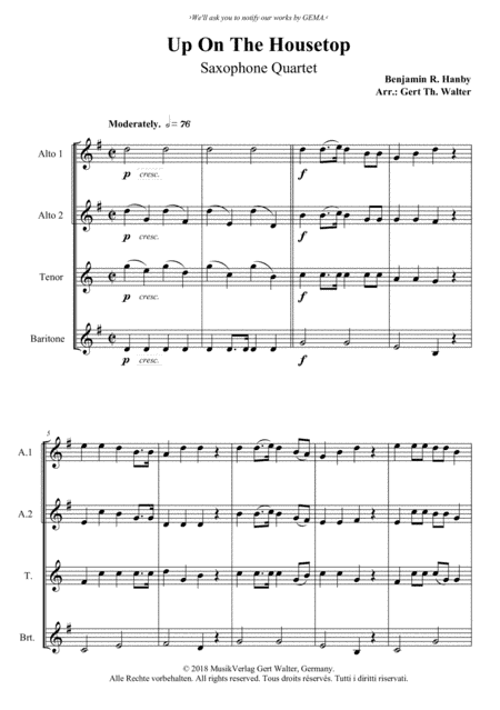 Up On The Housetop (arr. Gert Th. Walter)