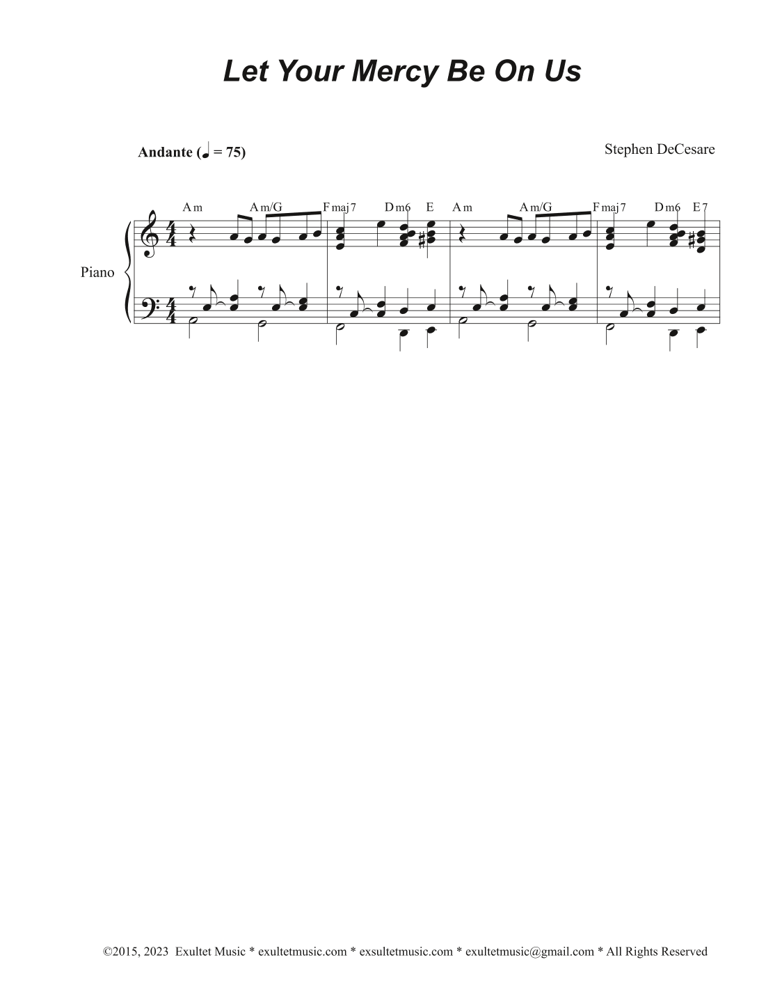 Let Your Mercy Be On Us (Psalm 33) (Vocal Quartet - (SATB)
