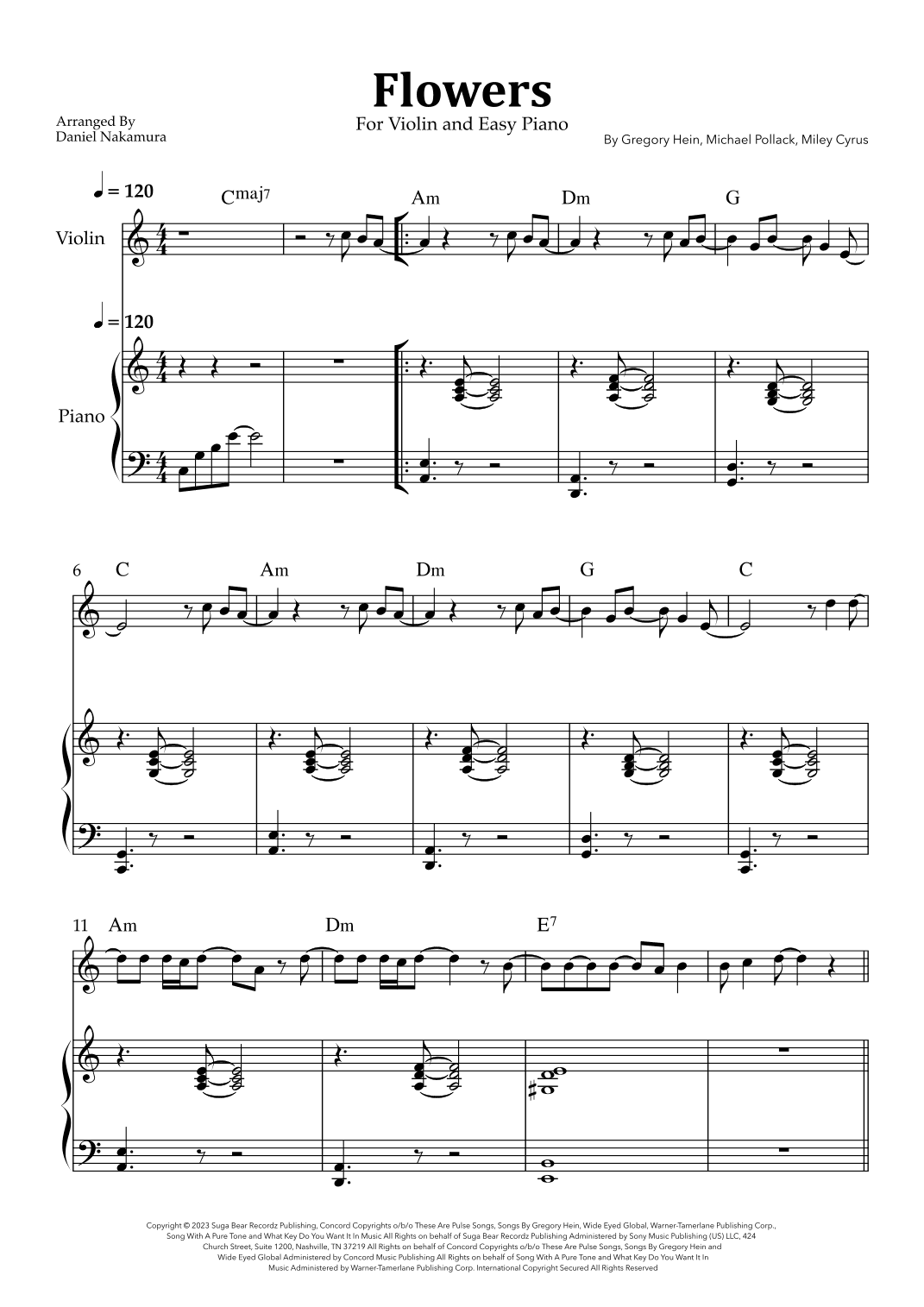 Flowers (arr. Daniel Nakamura)
