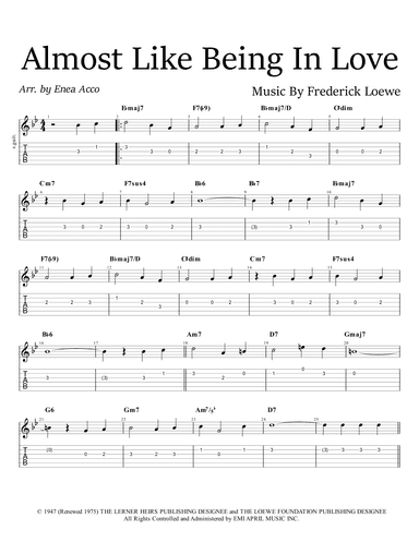 Almost Like Being In Love (arr. Enea Acco)