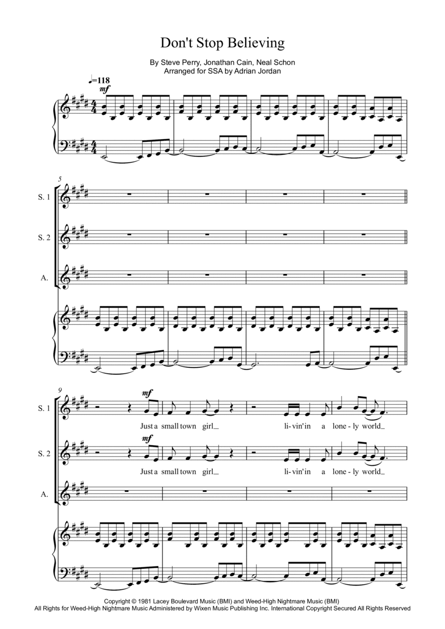 Don't Stop Believin' (arr. Adrian Jordan)