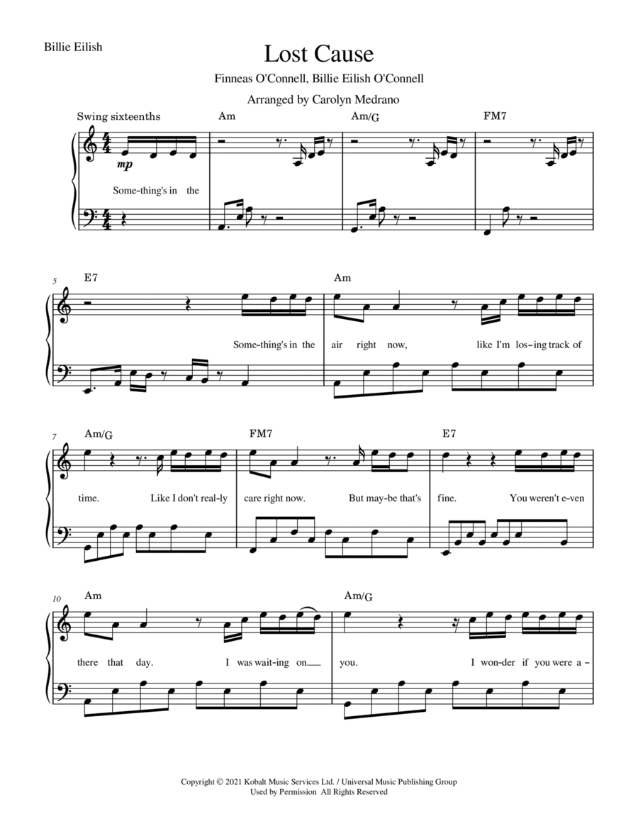Lost Cause (arr. Carolyn Medrano)