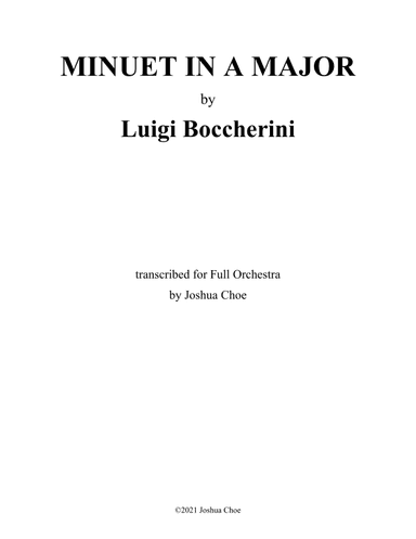Minuet in A Major (arr. Joshua Choe)