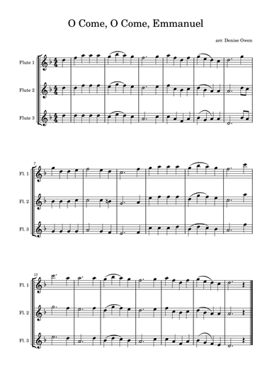 Three Christmas Carols for Three Flutes (arr. Denise M. Owen)