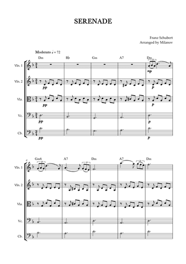 Serenade | Schubert | String Quintet | Chords (arr. Milanov)