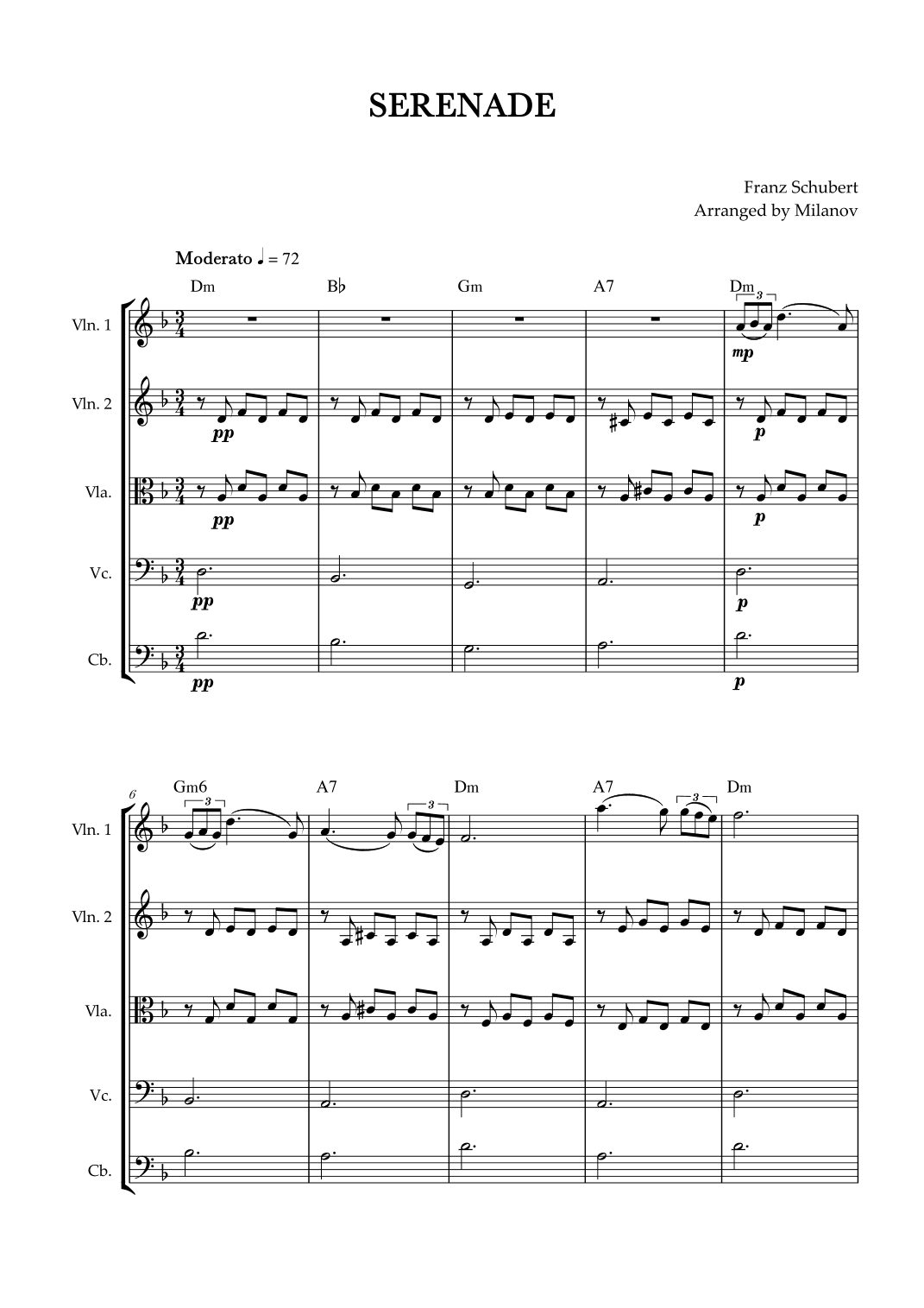 Serenade | Schubert | String Quintet | Chords (arr. Milanov)