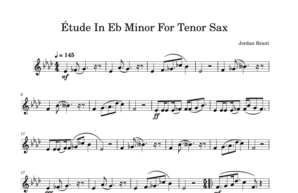 Étude For Tenor Sax