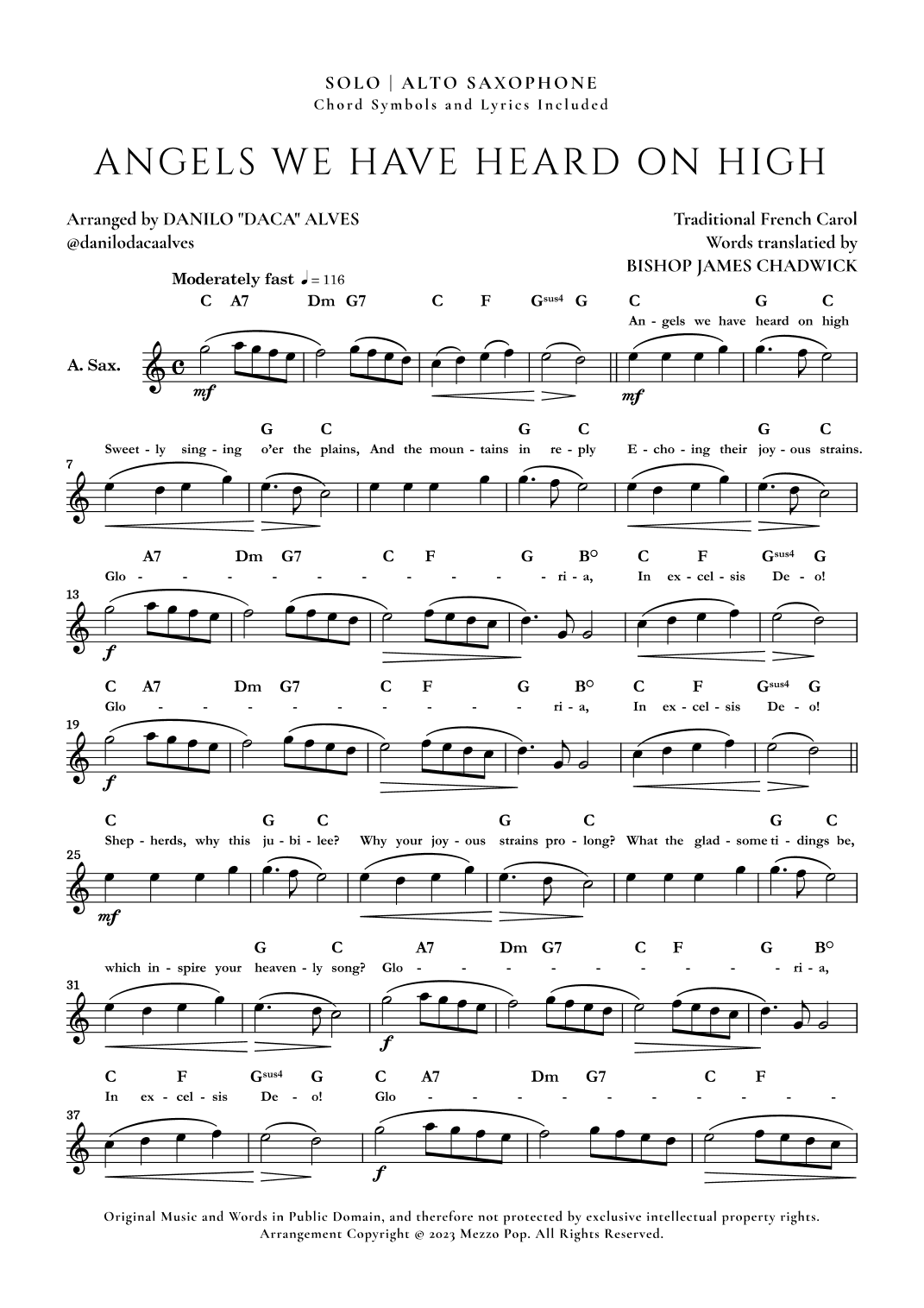 Angels We Have Heard On High (arr. Danilo "Daca" Alves)