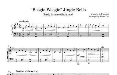Boogie Woggie Jingle Bells (easy solo piano) (arr. Piano Cat)