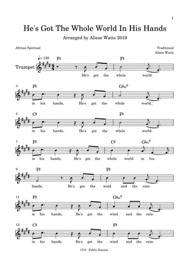 He's Got The Whole World In His Hands (arr. Aliese Watts)