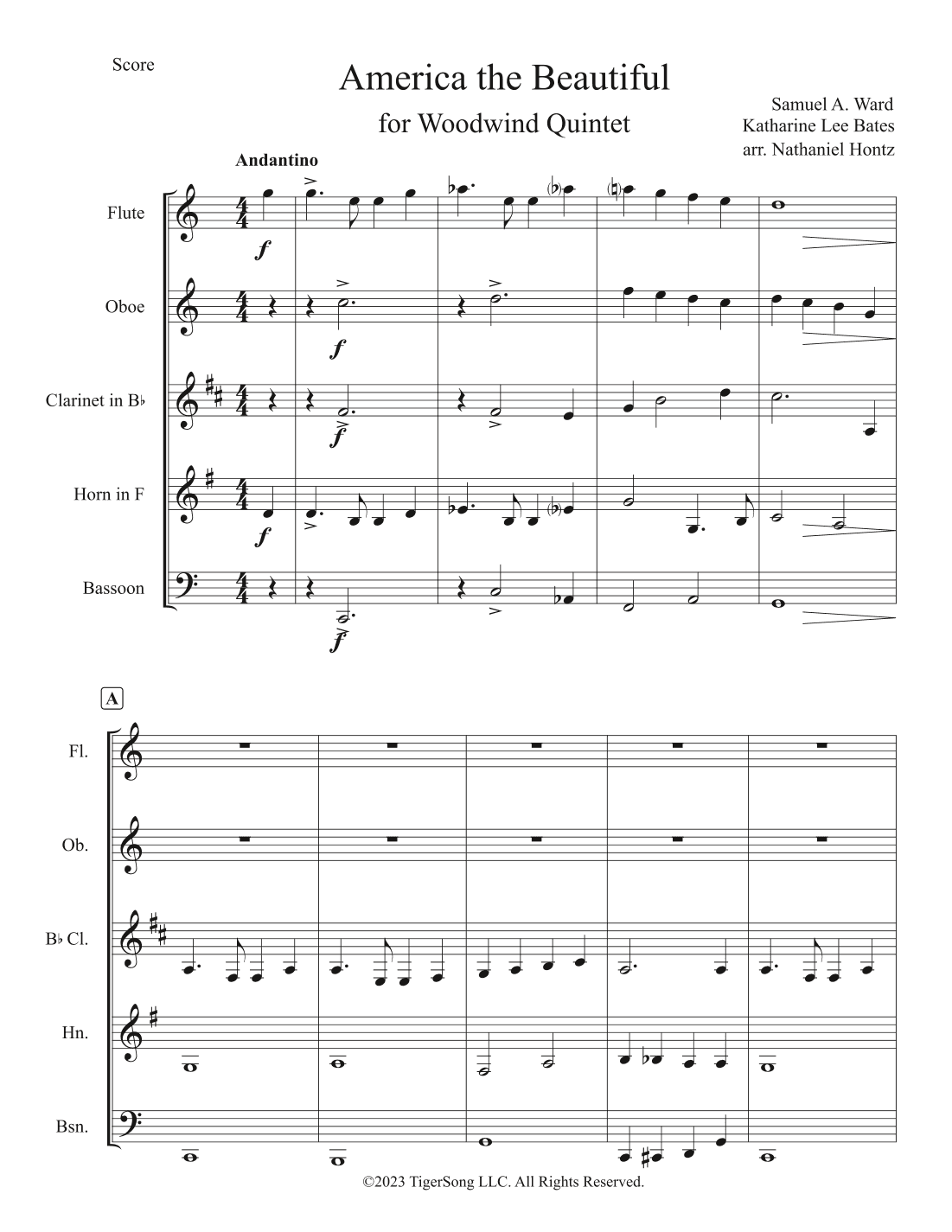 America the Beautiful (for Woodwind Quintet) (arr. Nathaniel Hontz)