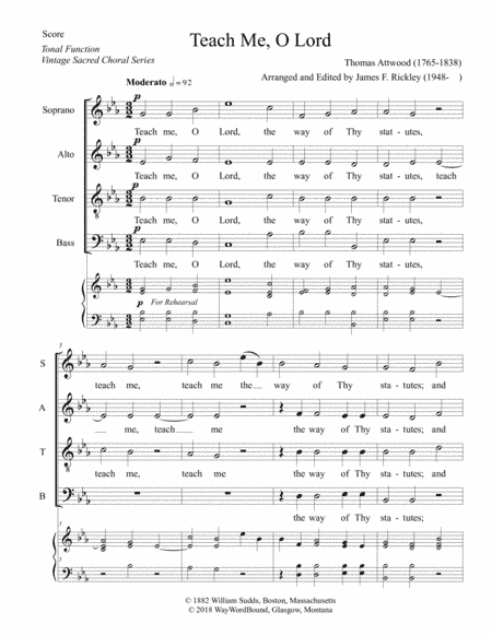 Teach Me, O Lord (arr. James F. Rickley)