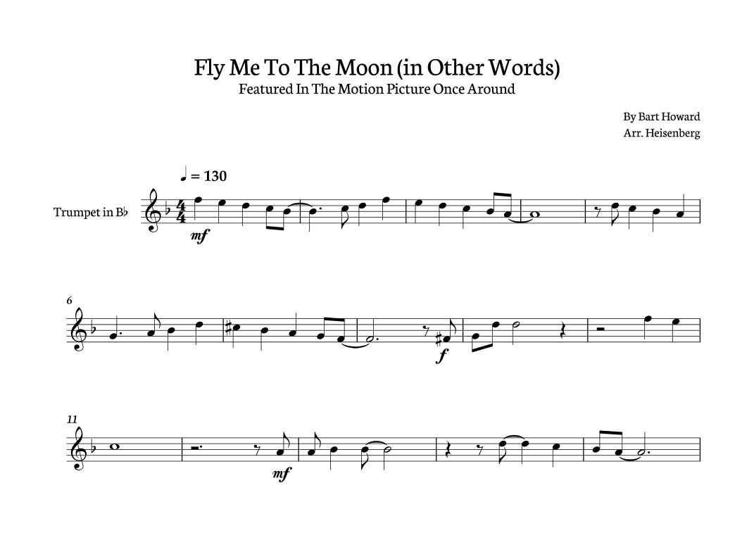 Fly Me To The Moon (in Other Words) (arr. Heisenberg)