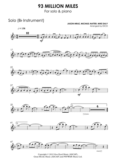 93 Million Miles (arr. Dico)