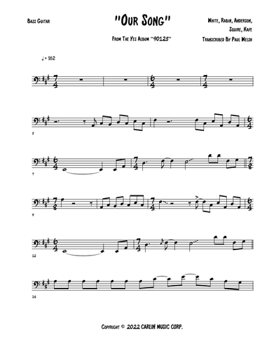 Our Song (arr. P Welsh)
