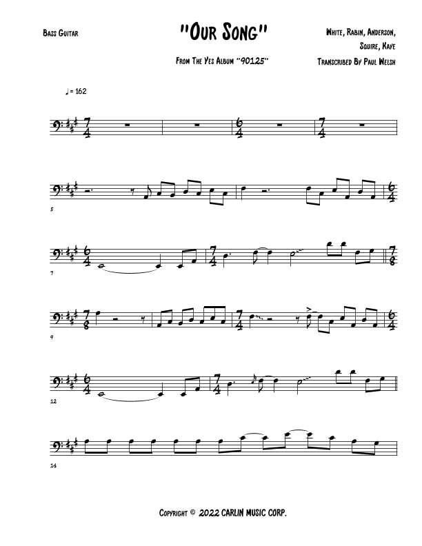 Our Song (arr. P Welsh)